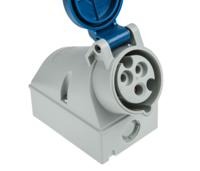 101 MENNEKES IP44 Blue Wall Mount 3P Right Angle Socket, Rated At 16A, 230 V