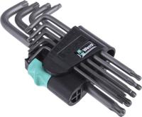 05024242001 Wera 9-Piece Torx Key Set, 139 x 72 x 25 mm Size, L Shape, Long Arm