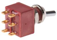 e201syzqe C & K Toggle Switch, Panel Mount, On-On, DPDT, Solder Terminal