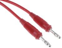 973388301 Hirschmann Test & Measurement Test lead, 10A, 60V dc, Red, 1m Lead Length