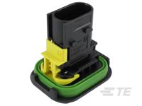 1-1703843-1 TE Connectivity, HDSCS Automotive Connector Socket Black Flange Mount 3 Way