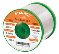 570201 Stannol Wire, 0.5mm Lead Free Solder, 217°C Melting Point