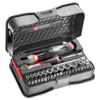 r161-6atcl3pb Facom 38-Piece Metric 1/4 in Standard Socket/Bit Set with Ratchet, 6 point