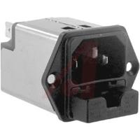 522010231 Schurter 10A, 250 V ac Male Panel Mount Filtered IEC Connector 5220.1023.1, Quick Connect 2 Fuse