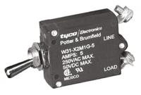 w31-x2m1g-5 TE Connectivity Thermal Circuit Breaker - W31  Single Pole 50 V dc, 240V ac Voltage Rating, 5A Current Rating