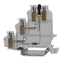 242-0505 RS PRO Grey, 3-Level, Cage Clamp Termination