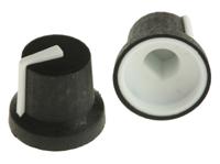 777-7366 RS PRO 16.8mm Black Potentiometer Knob for 6mm Shaft D Shaped