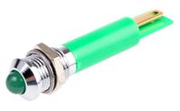211-257 RS PRO Green Panel Mount Indicator, 12V dc, 8mm Mounting Hole Size, Solder Tab Termination