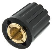 463-8457 RS PRO 14.7mm Black Potentiometer Knob for 6.4mm Shaft Screw Fix