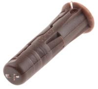 r-uno-brn-288 RawlPlug Brown Plastic Wall Plug, 30mm Length, 7mm Fixing Hole Diameter