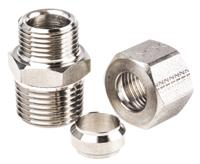 1805-12-21 Legris Stainless Steel Pipe Fitting, Straight Hexagon Coupler, Male BSP 1/2in