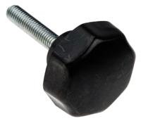 686-109 RS PRO Black Multiple Lobes Clamping Knob, M6, Threaded Stud