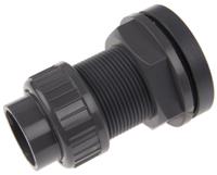 161050228 Georg Fischer Plastic Pipe Fitting, Straight Tank Adapter, 1in to BSP 1in