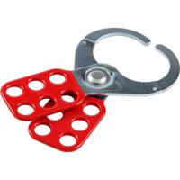 805841 Brady Red 6-Lock Steel, Vinyl Lockout Hasp, 12.70mm Shackle