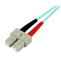 a50fblcsc2 StarTech.com LC to SC Duplex Multi Mode OM3 Fibre Optic Cable, 50/125μm, Aqua, 2m