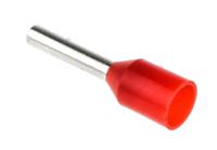 458-702 RS PRO Insulated Crimp Bootlace Ferrule, 8mm Pin Length, 1.4mm Pin Diameter, 1mm² Wire Size, Red