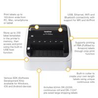 ql1110nwbc Brother QL1110NWBC Label Printer, 103.6mm Max Label Width