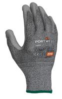 a622g7rs Portwest Grey Elastane, Elastic, Fibreglass, HPPE, Polyester Glove, Size 9, Polyurethane Coating