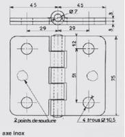 40409-zi Savigny Steel Butt Hinge, 75mm x 90mm x 3mm