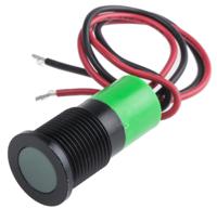 703-9005 RS PRO Green Panel Mount Indicator, 24V dc, 14mm Mounting Hole Size, Lead Wires Termination, IP67