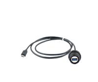 31931g-050 Amphenol Socapex Straight, Panel Mount, Female to Male- Dual Port Type Type A to Type C USB 3.2 IP68 USB Adaptor