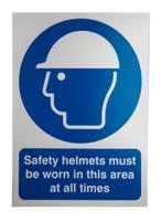 157-9305 RS PRO PVC Mandatory Head Protection Sign With English Text