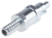 776-8365 RS PRO Steel Male Pneumatic Quick Connect Coupling, G 3/8 Male 9.5mm Hose Barb