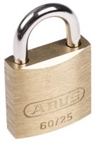 xr0060-25 ABUS Key Weatherproof Brass, Steel Padlock, 4mm Shackle, 25mm Body