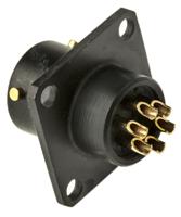 62lc-12e10-06pn771 Amphenol Limited, 62GB 6 Way Box Mount MIL Spec Circular Connector ReceptacleBlack, Pin Contacts,Shell Size 10, Bayonet