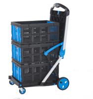 259-5115 RS PRO Foldable Folding Trolley Plastic Platform Trolley, 1000 x 600 x 1070mm, 70kg Load