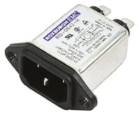 rid1042h Deltron 10A, 250 V ac/dc Male Panel Mount IEC Filter RID1042H, Tab