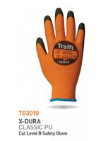 tg3010-a-tg3010-am-7 Traffi TG3010 Black, Orange Elastane, High Performance Polyethylene, Polyamide General Handling Gloves, Size 7,