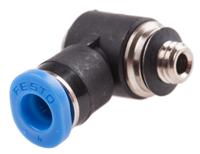 qsmlv-m5-4-i Festo QS Series Elbow Threaded Adaptor, M5 Male to Push In 4 mm, Threaded-to-Tube Connection Style, 130831