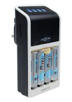 1001-0094-44-01520 Ansmann  Battery Charger For NiMH 9V, AA, AAA 4 Cell with UK plug, Batteries Included