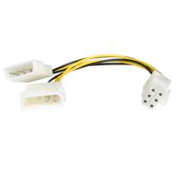 lp4pciexadap StarTech.com 4 Way Male LP4 to 6 Way Female PCIe Wire to Board Cable, 152.4mm