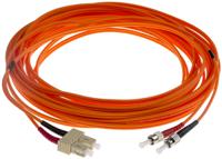 536-6513 RS PRO ST to SC Duplex Multi Mode OM1 Fibre Optic Cable, 62.5/125μm, Orange, 10m