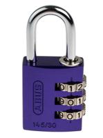 14530-lilac ABUS 145/30 Combination Weatherproof Aluminium Safety Padlock, 4.8mm Shackle, 30mm Body