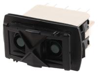 kr47cakeeg APEM Illuminated DPDT, (On)-Off-(On) Rocker Switch Panel Mount