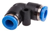 qsl-6 Festo QSL Series Elbow Tube-toTube Adaptor, Push In 6 mm to Push In 6 mm, Tube-to-Tube Connection Style, 153071