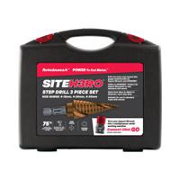 shrsd1 Rotabroach 3-Piece Step Drill Bit Set, 30mm Max, 12mm Min, M2 HSS Bits
