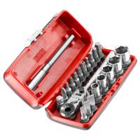 r1pico Facom 23-Piece Metric 1/4 in Standard Socket/Bit Set with Ratchet, 6 point