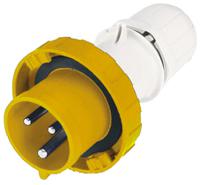 2186330 Scame IP67 Yellow Cable Mount 2P + E Industrial Power Plug, Rated At 63A, 110 V