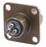 85102e833p50 Souriau Sunbank by Eaton, 851, Copper Alloy 3 Way Panel Mount MIL Spec Circular Connector Receptacle, Pin