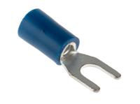 534-626 RS PRO Insulated Crimp Spade Connector, 1.5mm² to 2.5mm², 16AWG to 14AWG, M4 Stud Size Vinyl, Blue