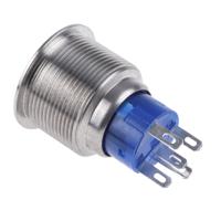 175-9331 RS PRO Illuminated Push Button Switch, Momentary, Panel Mount, 22.2mm Cutout, SPDT, Red LED, 250V ac, IP67