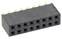 ssw-108-01-g-d Samtec SSW Series Straight Through Hole Mount PCB Socket, 16-Contact, 2-Row, 2.54mm Pitch, Solder Termination
