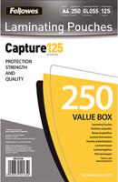 5314903 Fellowes A4 Glossy  Laminator Pouches 125micron Thickness, 250 Pack Quantity