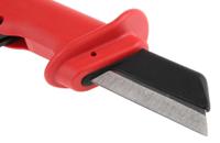 98-56 Knipex Cable Knife with replaceable blade, VDE/1000V, 190 mm Overall, 50 mm Blade, Single-Material Handle