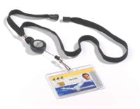 822301 Durable Black Lanyard With Badge Reel