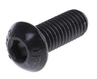 281-350 RS PRO Black, Self-Colour Steel Hex Socket Button Screw, ISO 7380, M8 x 20mm